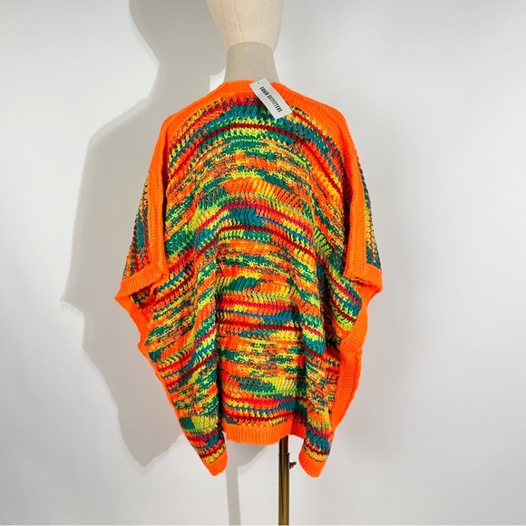 Urban Outfitter Kimichi Blue Crochet Poncho/Cardigan Pride/ Rainbow - Picture 4 of 6